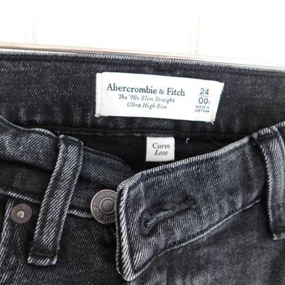 🦌 Abercrombie & Fitch Curve Love The 90's Slim Straight Ultra High Rise Jeans - Picture 6 of 13